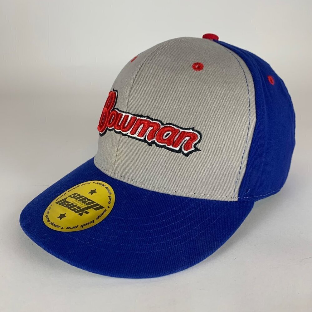 Bowman Baseball Mens Blue Gray Snapback Hat